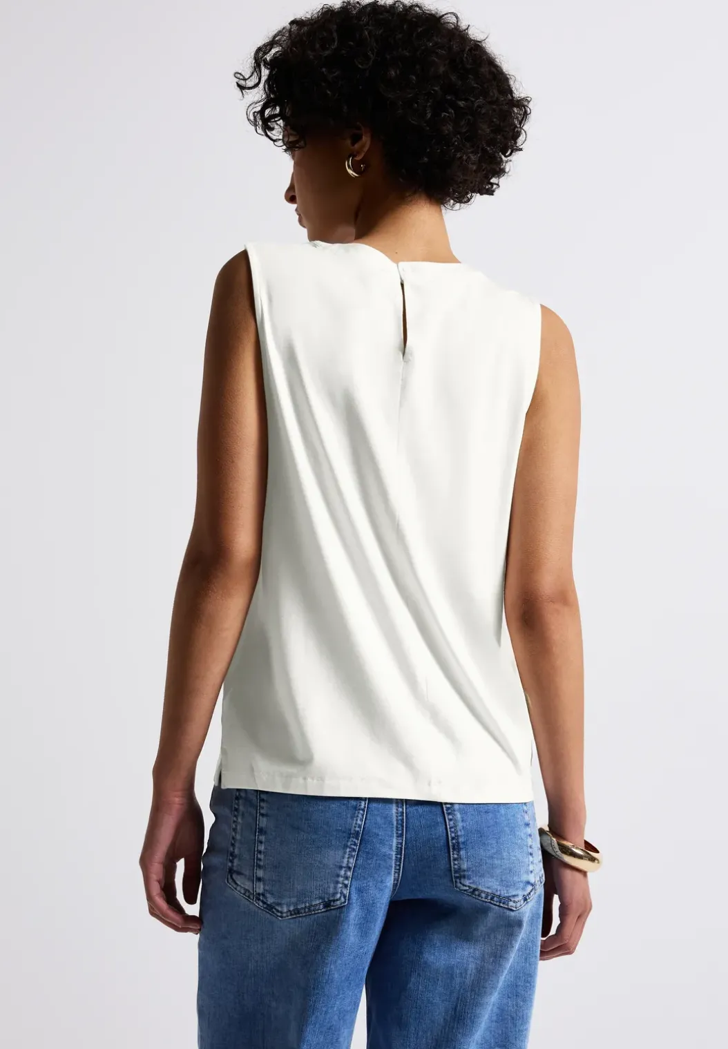 Jersey top met rimpels