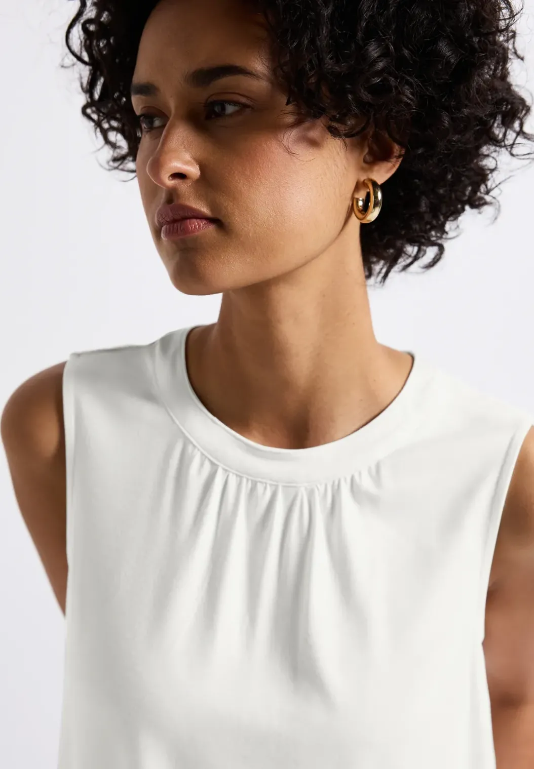 Jersey top met rimpels