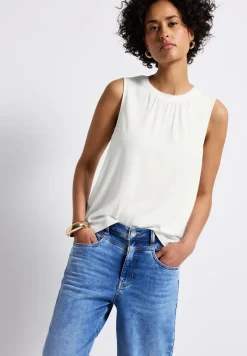Jersey top met rimpels