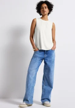 Jersey top met rimpels