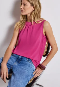 Jersey top met rimpels