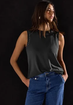 Jersey top met studs