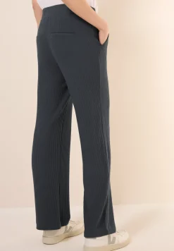 Jersey broek met geribde structuur