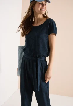 Jumpsuit met straight leg en structuur