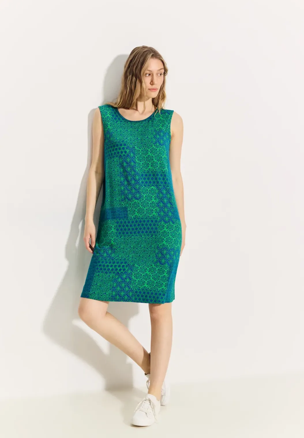 Jurk met patchworkprint