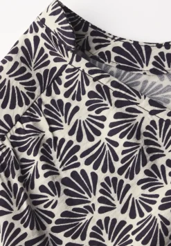 Jurk met print en smokdetail