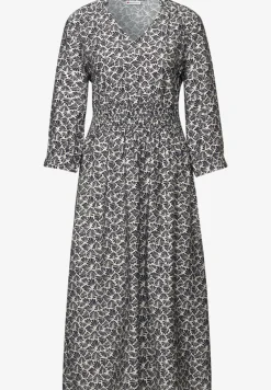 Jurk met print en smokdetail