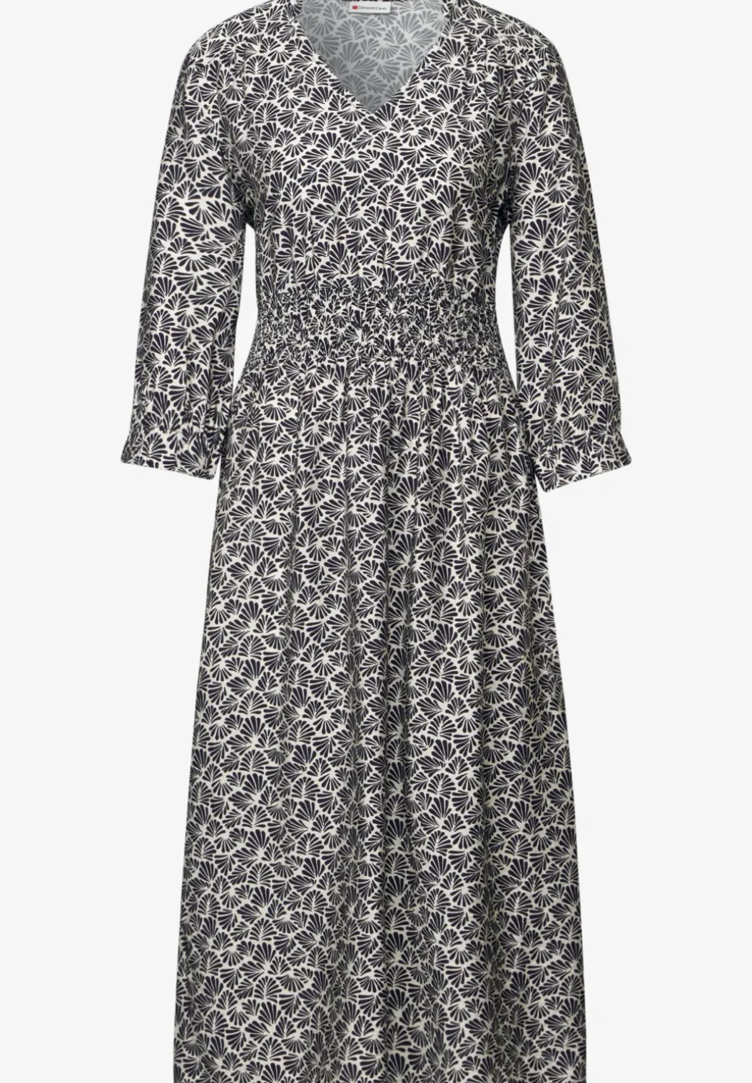 Jurk met print en smokdetail