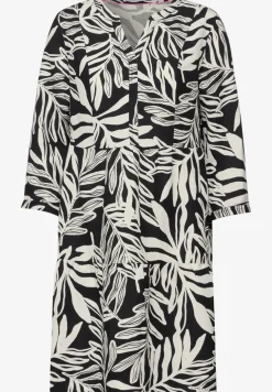 Jurk van linnenmix met print