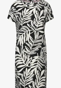 Jurk van linnenmix met print