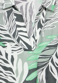 Jurk van linnenmix met print
