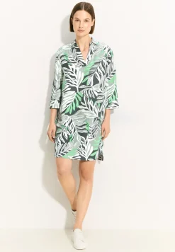 Jurk van linnenmix met print