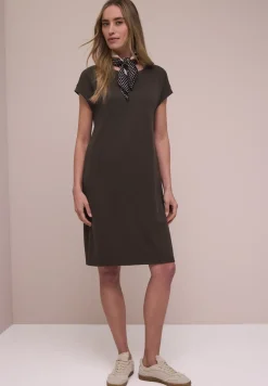 Knielange jersey jurk