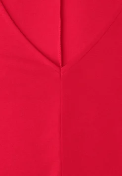 Knielange jersey jurk met korte mouwen