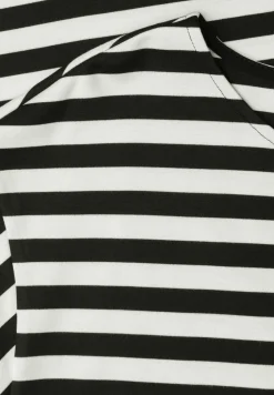 Knielange jersey jurk met strepen