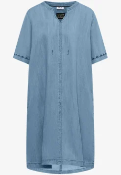 Knielange jurk in denimlook