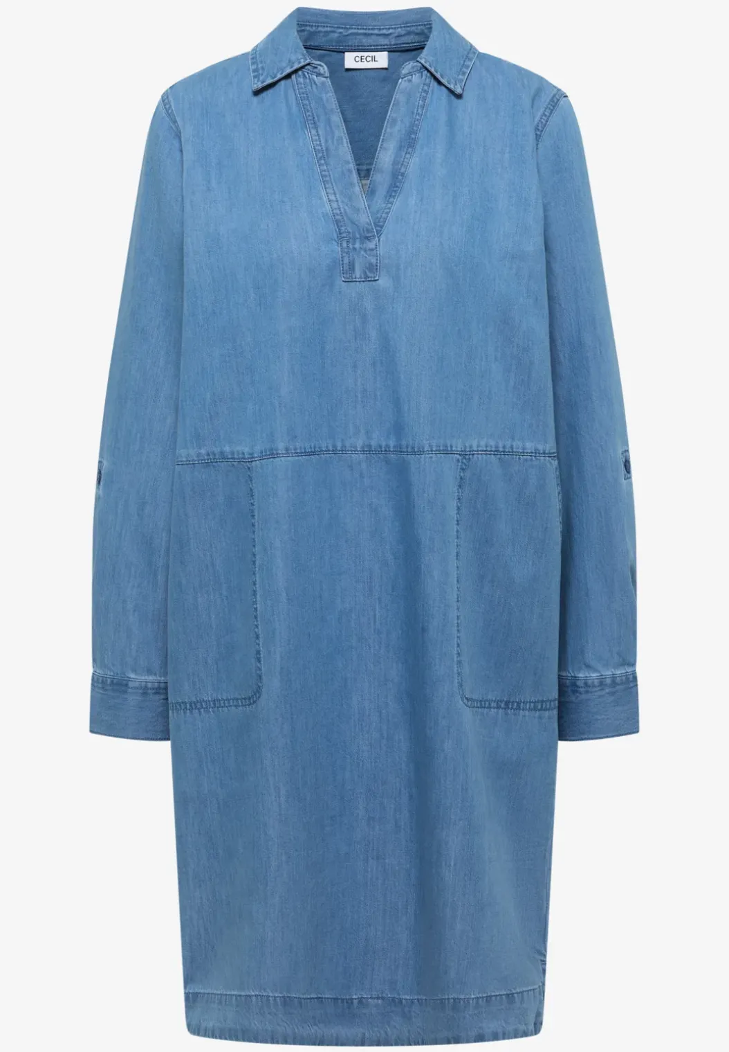 Knielange jurk in denimlook