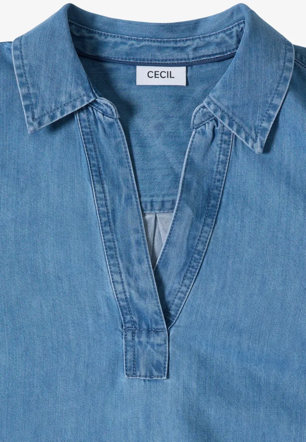 Knielange jurk in denimlook