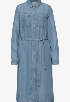 Knielange jurk in een verwassen look