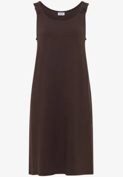 Knielange jurk met knoopdetail