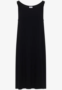 Knielange jurk met knoopdetail
