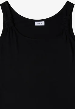 Knielange jurk met knoopdetail