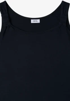 Knielange jurk met knoopdetail