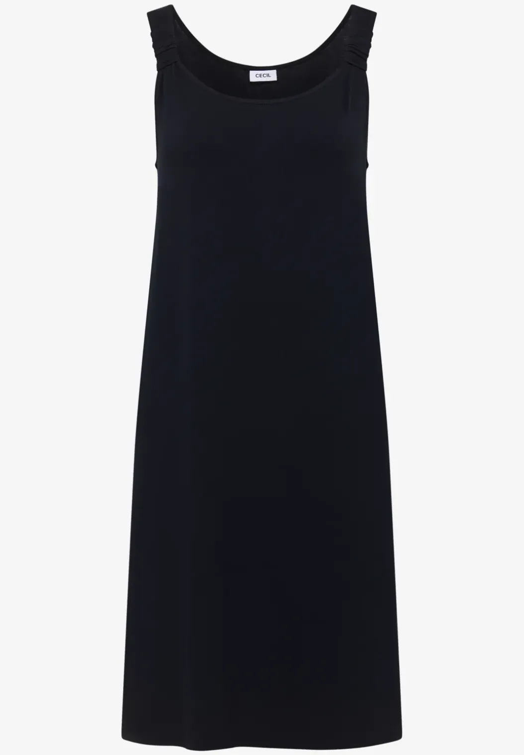 Knielange jurk met knoopdetail