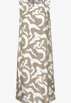 Knielange jurk met ronde hals en print
