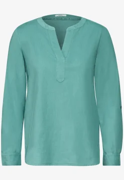 Koordblouse in effen kleur
