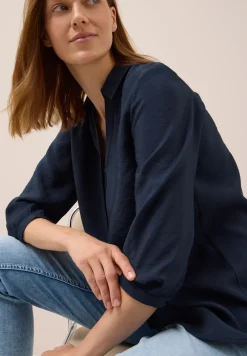 Lange blouse in effen kleur