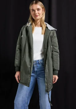 Lange blouson met capuchon