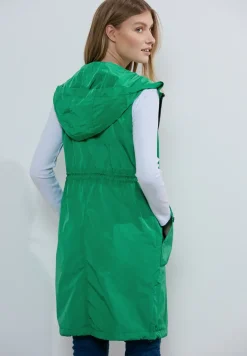 Lange bodywarmer met mesh