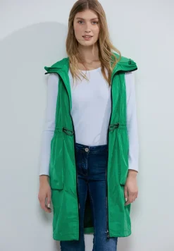 Lange bodywarmer met mesh