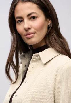 Lange corduroy overhemdblouse