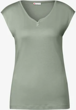 Lang shirt met knoopdetail
