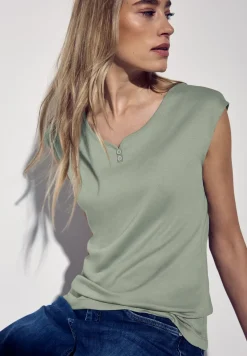 Lang shirt met knoopdetail