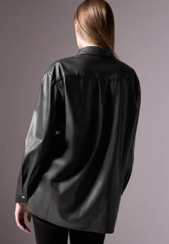 Lederlook blouse