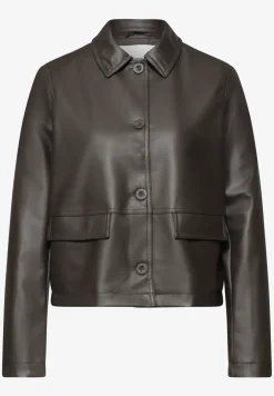 Lederlook jasje met knopen