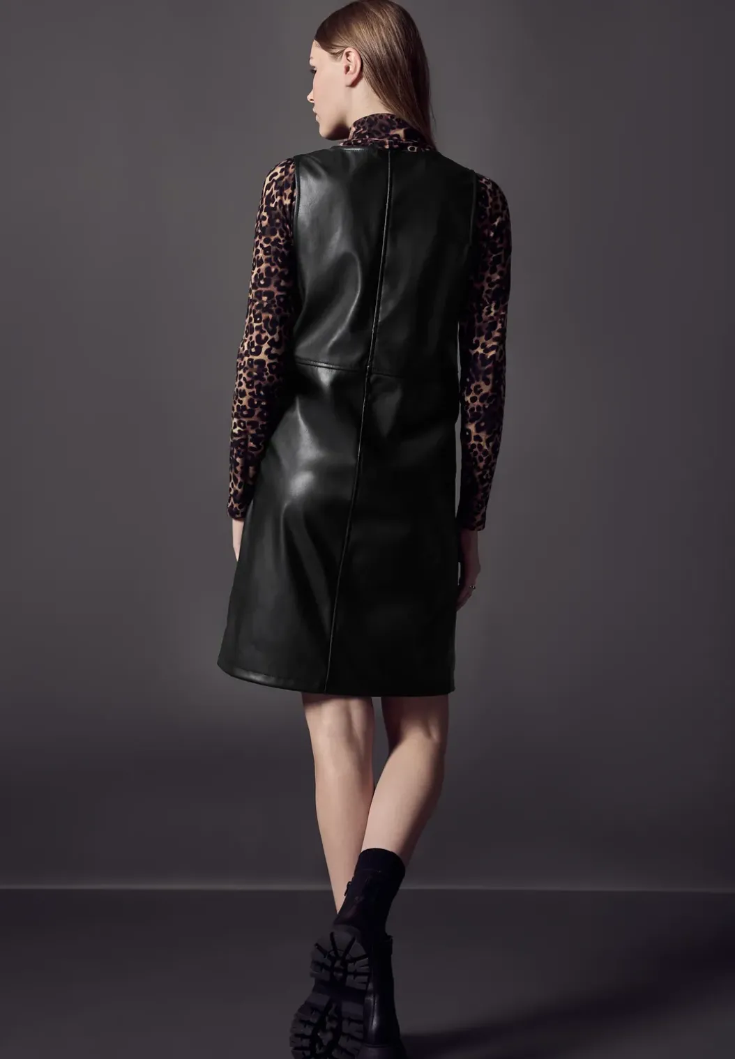 Lederlook jurk