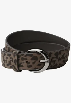 Leren riem met leopatroon