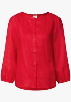 Linnen blouse met ronde hals
