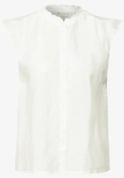Linnen blouse met ruches
