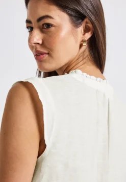 Linnen blouse met ruches