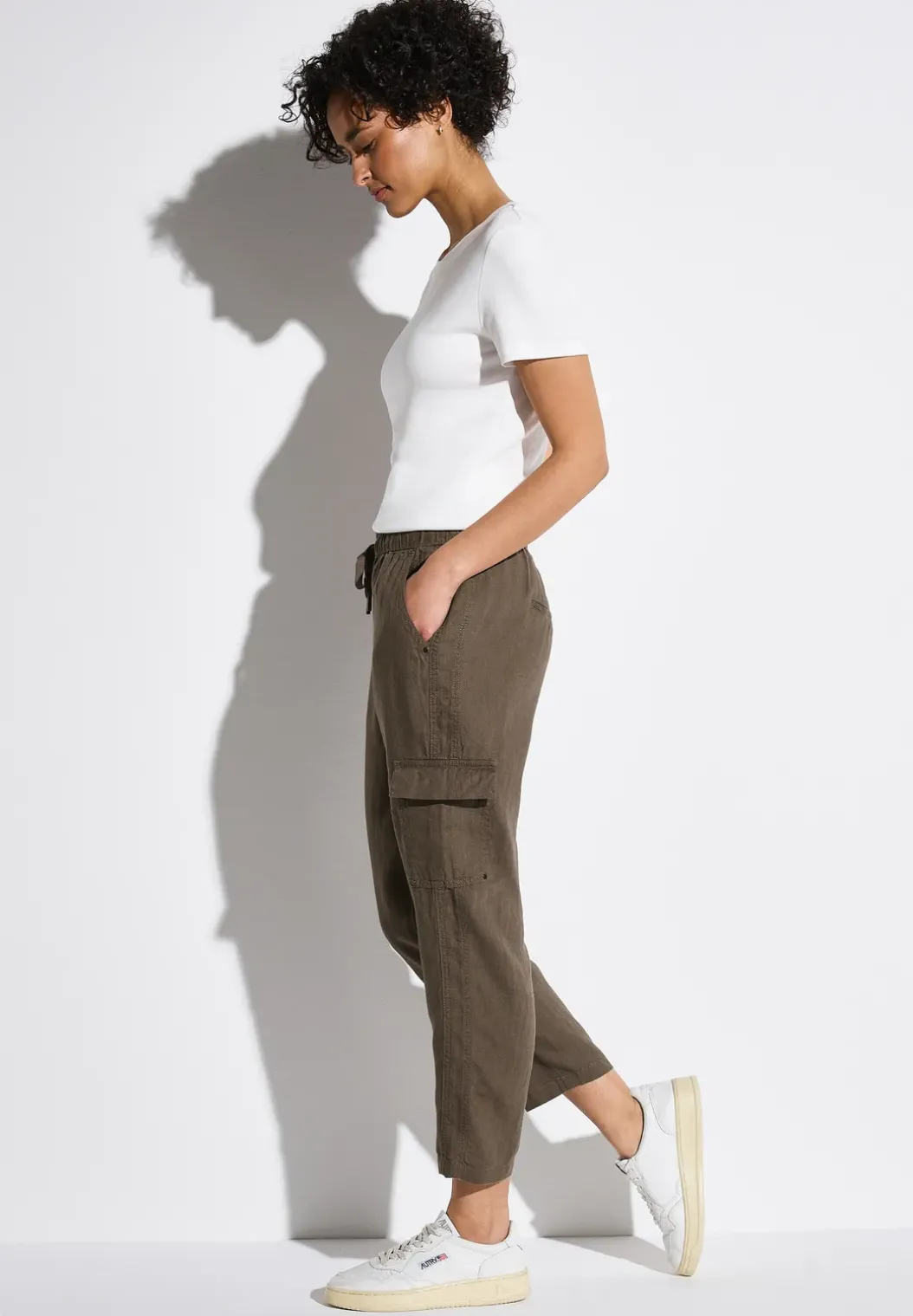 Linnen broek in cargolook