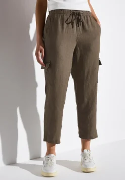 Linnen broek in cargolook
