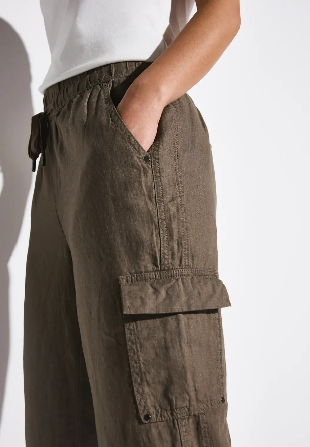 Linnen broek in cargolook