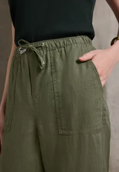 Linnen broek met rechte pijpen
