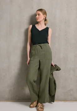 Linnen broek met rechte pijpen