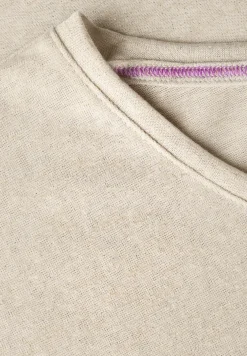 Linnen look shirt met glitter